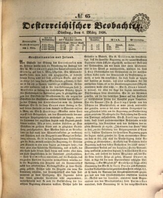 Der Oesterreichische Beobachter Dienstag 6. März 1838