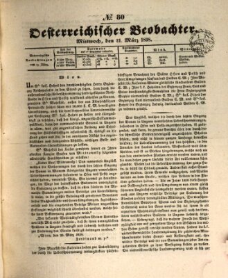 Der Oesterreichische Beobachter Mittwoch 21. März 1838
