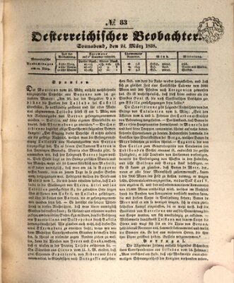 Der Oesterreichische Beobachter Samstag 24. März 1838