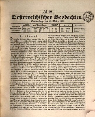 Der Oesterreichische Beobachter Donnerstag 29. März 1838