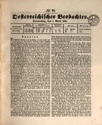 Der Oesterreichische Beobachter Donnerstag 5. April 1838