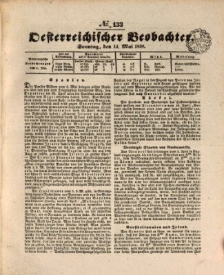 Der Oesterreichische Beobachter Sonntag 13. Mai 1838