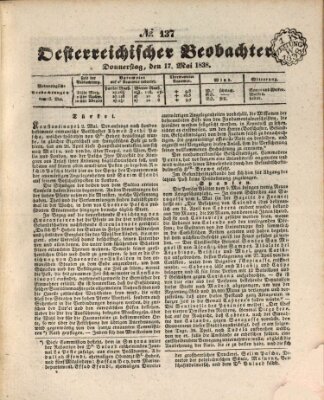 Der Oesterreichische Beobachter Donnerstag 17. Mai 1838