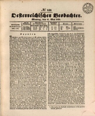 Der Oesterreichische Beobachter Montag 21. Mai 1838