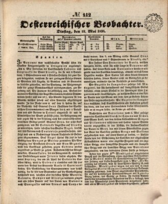 Der Oesterreichische Beobachter Dienstag 22. Mai 1838