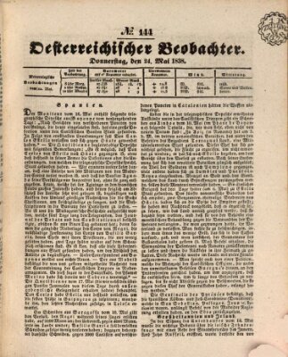 Der Oesterreichische Beobachter Donnerstag 24. Mai 1838