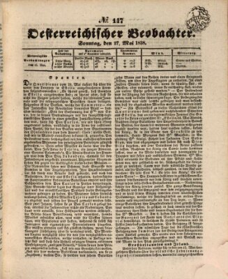 Der Oesterreichische Beobachter Sonntag 27. Mai 1838