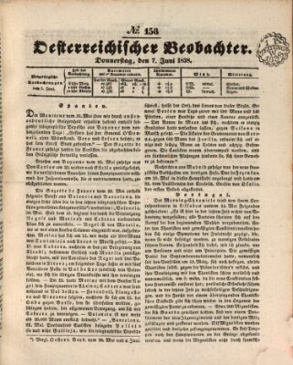 Der Oesterreichische Beobachter Donnerstag 7. Juni 1838