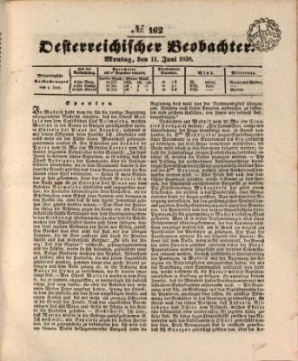 Der Oesterreichische Beobachter Montag 11. Juni 1838