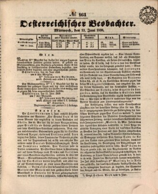 Der Oesterreichische Beobachter Mittwoch 13. Juni 1838