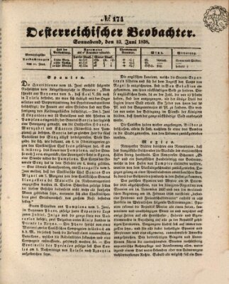 Der Oesterreichische Beobachter Samstag 23. Juni 1838