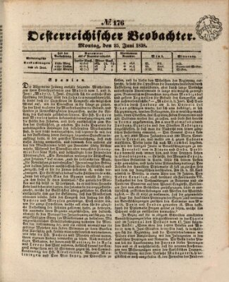 Der Oesterreichische Beobachter Montag 25. Juni 1838