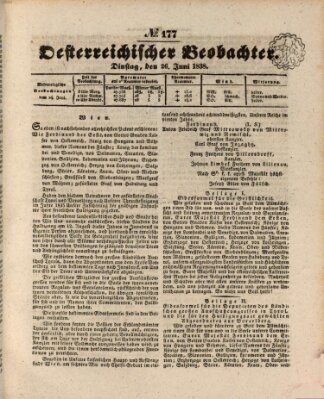Der Oesterreichische Beobachter Dienstag 26. Juni 1838