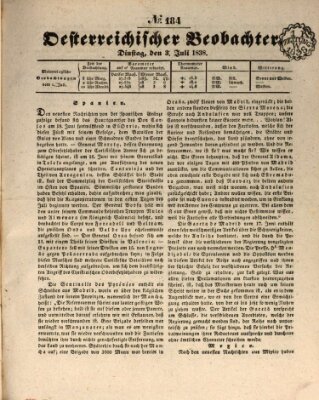 Der Oesterreichische Beobachter Dienstag 3. Juli 1838