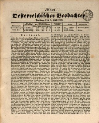 Der Oesterreichische Beobachter Freitag 6. Juli 1838