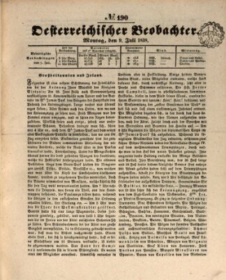 Der Oesterreichische Beobachter Montag 9. Juli 1838
