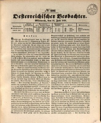 Der Oesterreichische Beobachter Mittwoch 25. Juli 1838