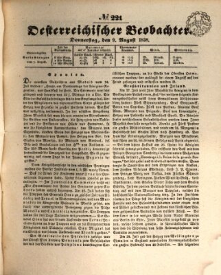 Der Oesterreichische Beobachter Donnerstag 9. August 1838