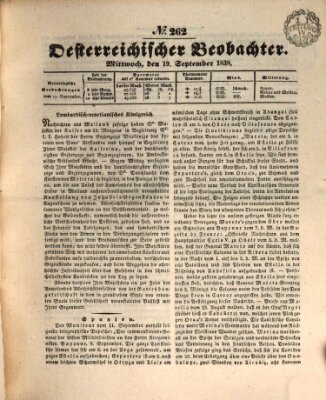 Der Oesterreichische Beobachter Mittwoch 19. September 1838