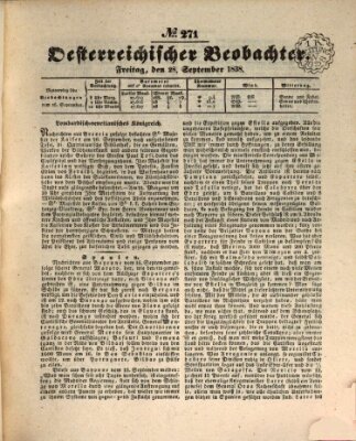 Der Oesterreichische Beobachter Freitag 28. September 1838