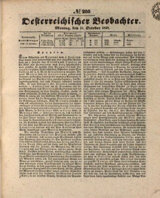 Der Oesterreichische Beobachter Montag 15. Oktober 1838