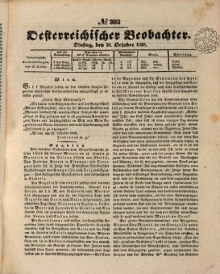 Der Oesterreichische Beobachter Dienstag 30. Oktober 1838