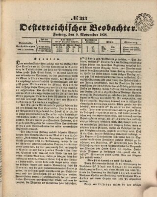 Der Oesterreichische Beobachter Freitag 9. November 1838