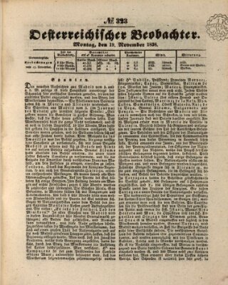 Der Oesterreichische Beobachter Montag 19. November 1838