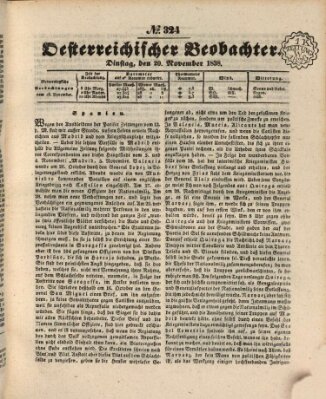 Der Oesterreichische Beobachter Dienstag 20. November 1838