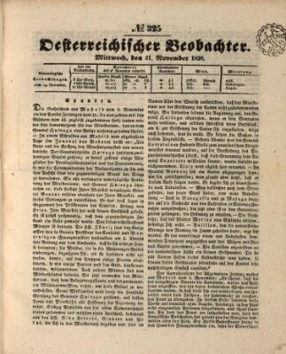 Der Oesterreichische Beobachter Mittwoch 21. November 1838