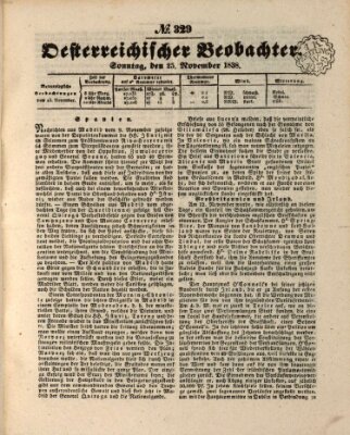 Der Oesterreichische Beobachter Sonntag 25. November 1838