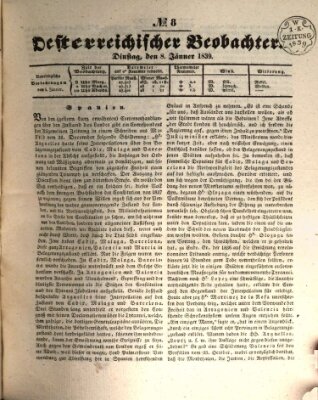 Der Oesterreichische Beobachter Dienstag 8. Januar 1839