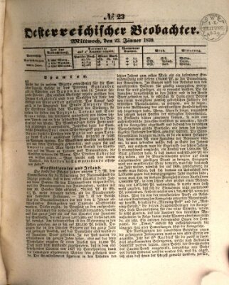 Der Oesterreichische Beobachter Mittwoch 23. Januar 1839