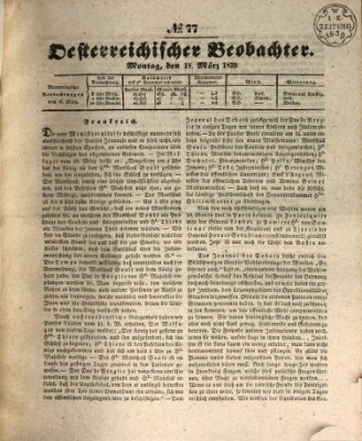 Der Oesterreichische Beobachter Montag 18. März 1839