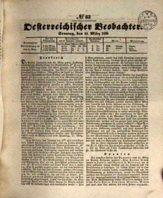 Der Oesterreichische Beobachter Sonntag 24. März 1839