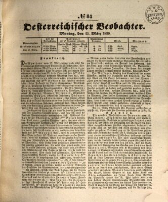 Der Oesterreichische Beobachter Montag 25. März 1839