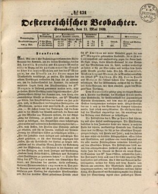 Der Oesterreichische Beobachter Samstag 11. Mai 1839