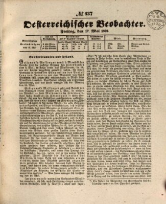 Der Oesterreichische Beobachter Freitag 17. Mai 1839