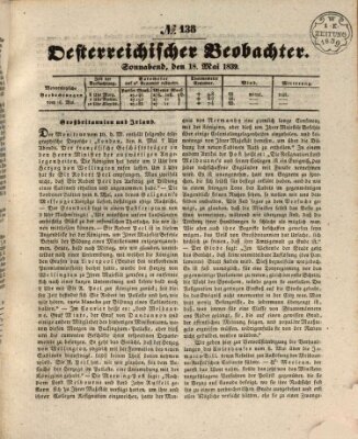 Der Oesterreichische Beobachter Samstag 18. Mai 1839