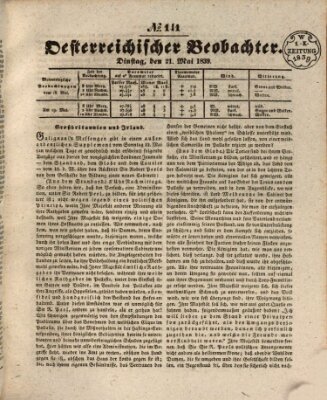 Der Oesterreichische Beobachter Dienstag 21. Mai 1839