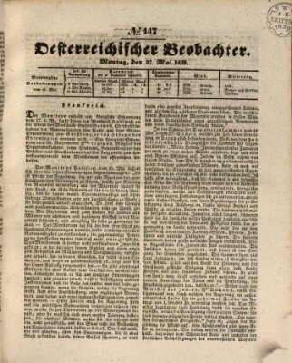 Der Oesterreichische Beobachter Montag 27. Mai 1839