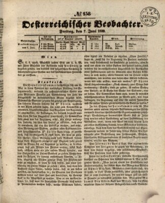 Der Oesterreichische Beobachter Freitag 7. Juni 1839