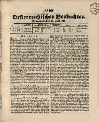 Der Oesterreichische Beobachter Samstag 15. Juni 1839