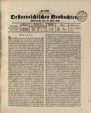 Der Oesterreichische Beobachter Mittwoch 19. Juni 1839