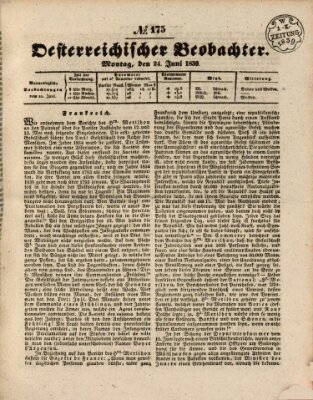 Der Oesterreichische Beobachter Montag 24. Juni 1839