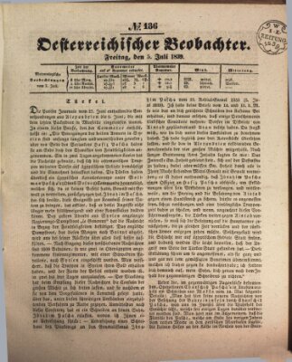 Der Oesterreichische Beobachter Freitag 5. Juli 1839