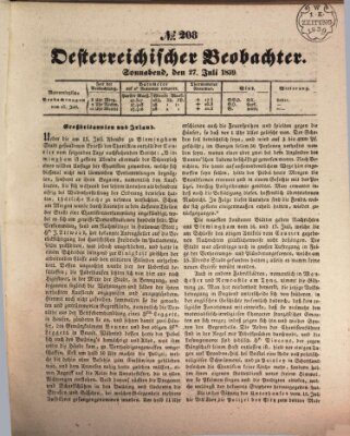 Der Oesterreichische Beobachter Samstag 27. Juli 1839