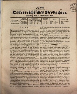 Der Oesterreichische Beobachter Dienstag 24. September 1839