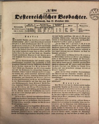 Der Oesterreichische Beobachter Mittwoch 23. Oktober 1839