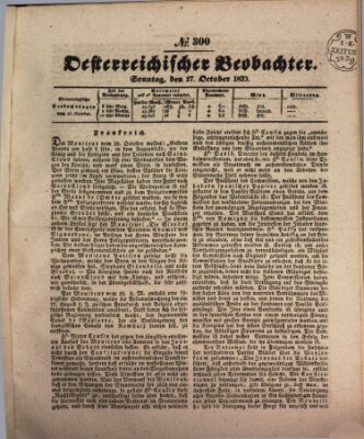 Der Oesterreichische Beobachter Sonntag 27. Oktober 1839